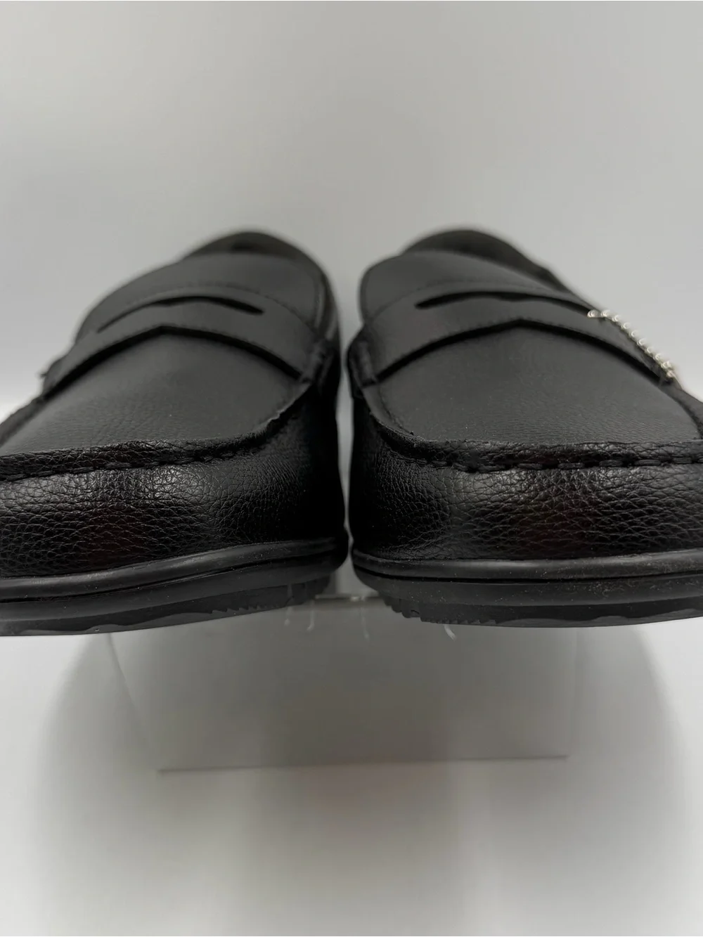 Marc Joseph New York John Street Mens Penny Loafer Sz 10W Black Grainy Slip On
